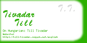 tivadar till business card